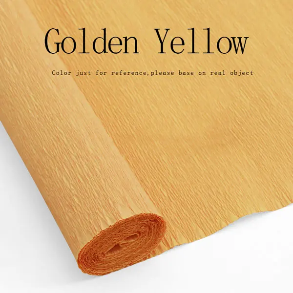 Golden Yellow 50 см* 250 см Дети DIY морщин бумага оберточная бумага украшения оригами цветок Скрапбукинг креп бумага - Цвет: Golden Yellow