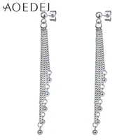 aoedej stud earrings for women long tassel earrings stainless steel stud earrings women trendy brincos pendientes mujer moda