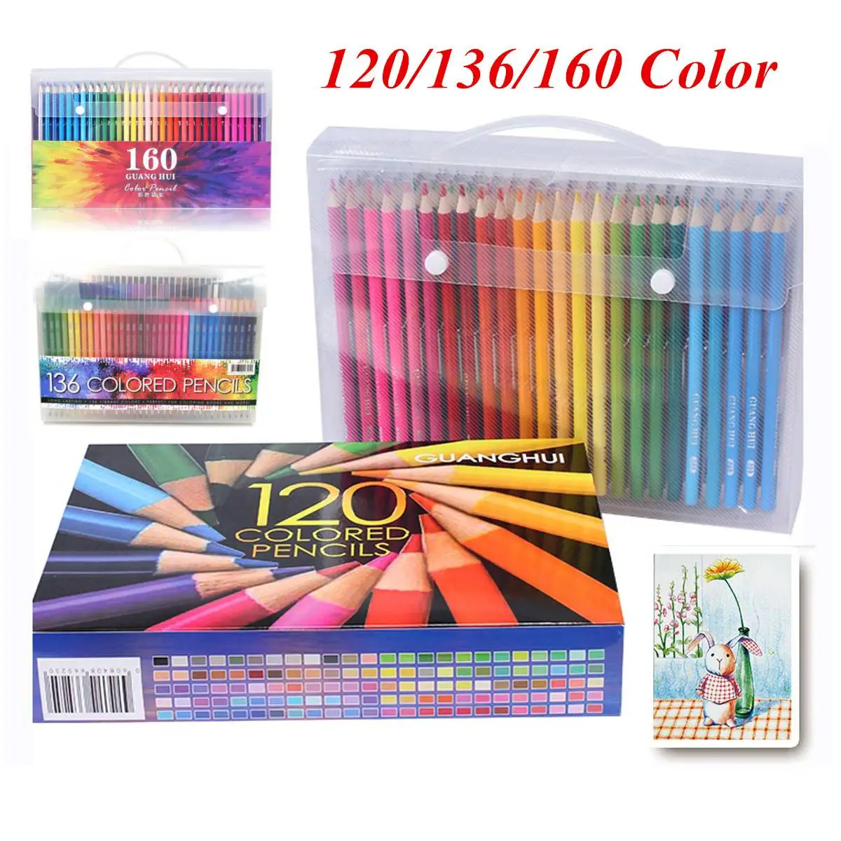 120/136/160 Colors Pencil Set Wood Colored Pencil Professional Drawing Pencils For School Office Artist Painting Sketch Supplies