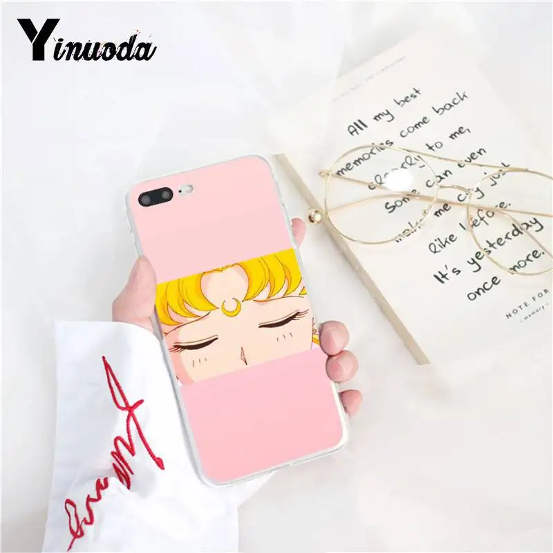 Yinuoda розовый японский аниме каваи Сейлор Мун чехол для телефона для iPhoneX XSMAX 6 6s 7 7plus 8 8Plus 5 5S SE XR 10 11 11pro 11promax
