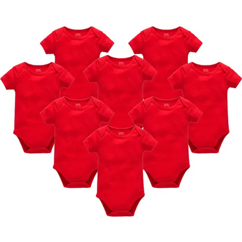 3PCS/lot 5PCS/lot 7PCS/lot 8PCS/lot Baby Boy Girl Clothes Short Sleeve Cotton Solid Baby Jumpsuit roupa de bebes Unisex Bodysuit - Цвет: ZHY14