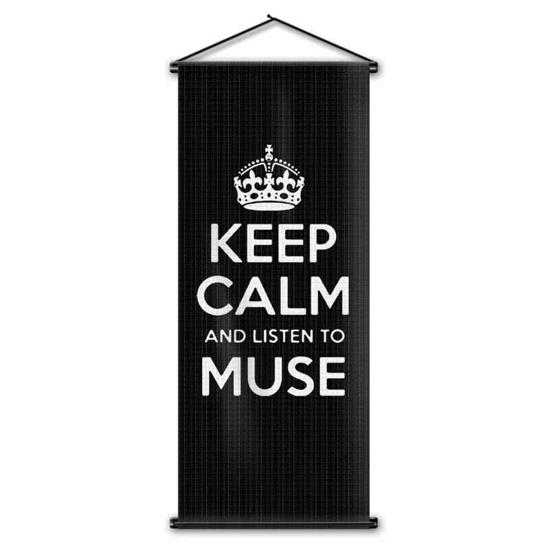 Сохраняйте спокойствие и слушайте MUSE настенный баннер для прокрутки декор