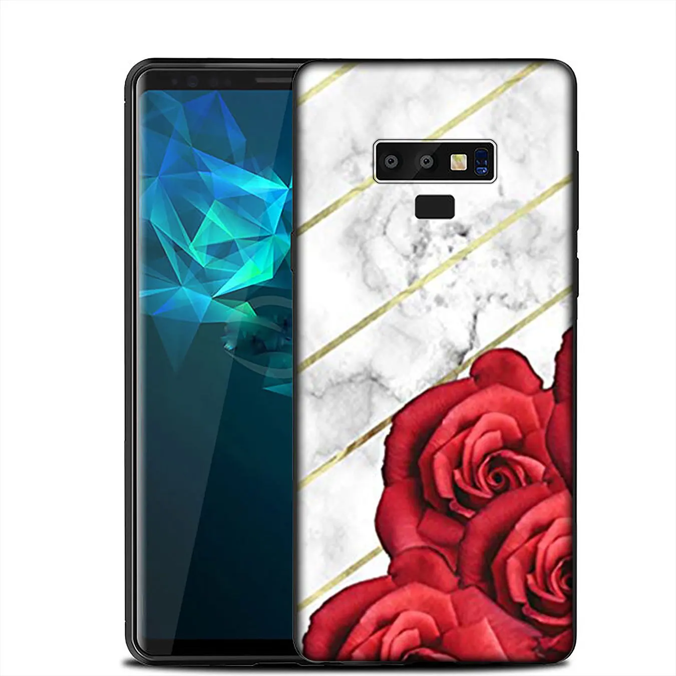 IYICAO Red Rose Power Girl Marble Soft Silicone Case for Samsung Galaxy A6 A9 A8 A7 2018 A3 A5 2016 2017 Note 9 8 10 Plus Lite |