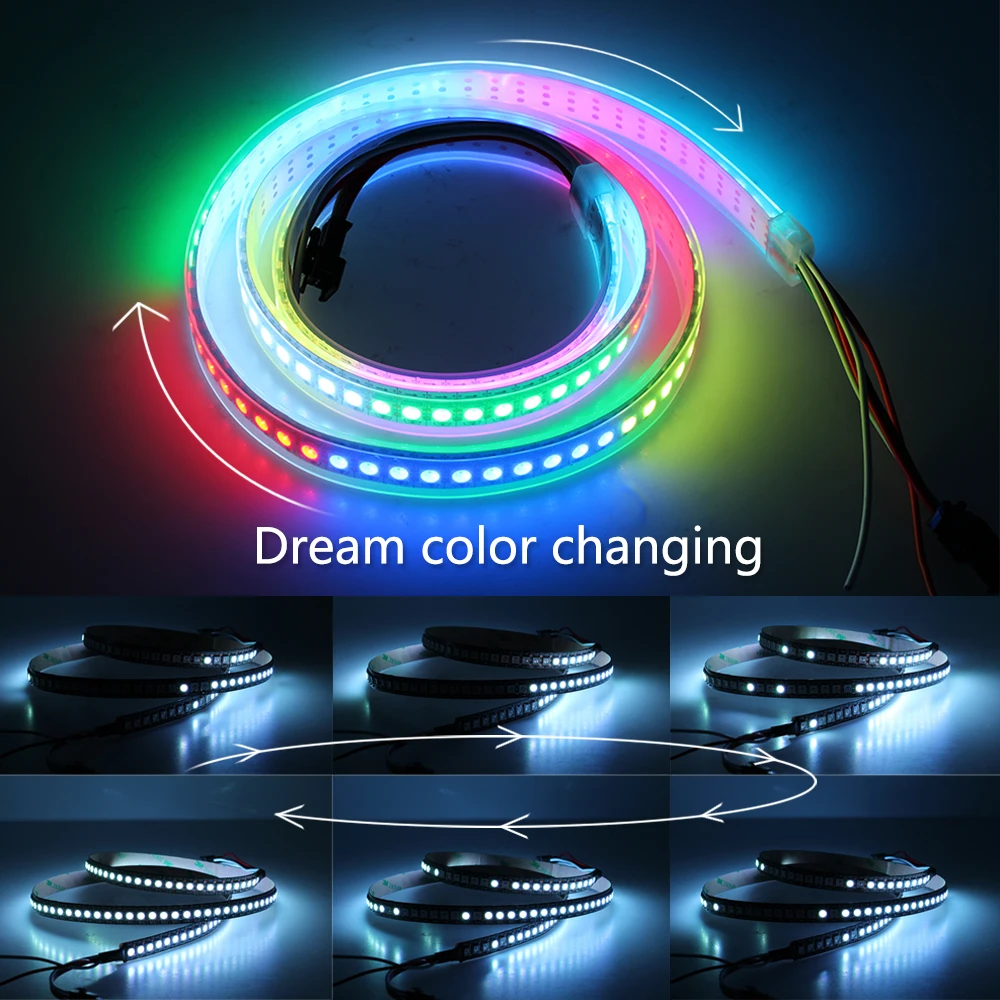 Полноцветная светодиодная лента WS2812B DC5V черно белая печатная плата RGB Smart Pixel control