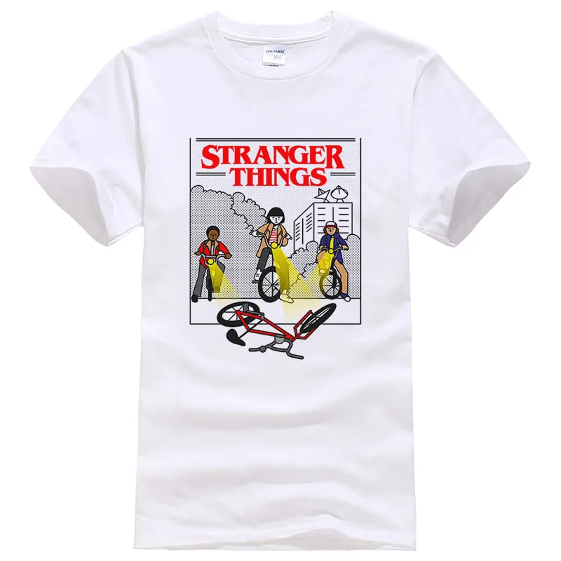 Новинка 2017 модная футболка с надписью очень странные дела Мужская летние