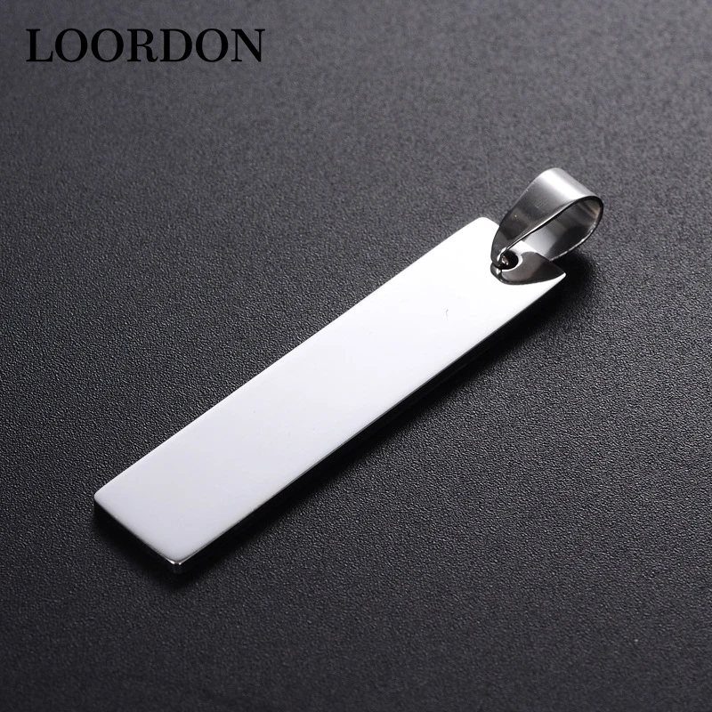 Loordon High Grade Stainless Steel Blank Engravable Vertical Bar Pendant with Free Gift Bag | Украшения и аксессуары