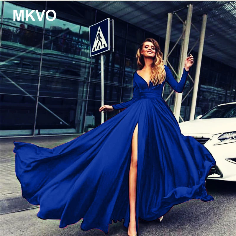 Женское однотонное платье с глубоким v образным вырезом Пляжное элегантное в пол