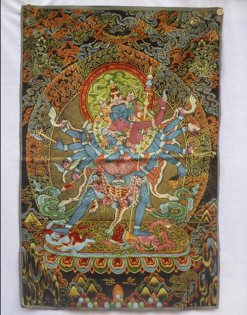 Collectible Traditional Tibetan Buddhism in Nepal Thangka of Buddha paintings Big size silk brocade painting p002515 | Дом и сад