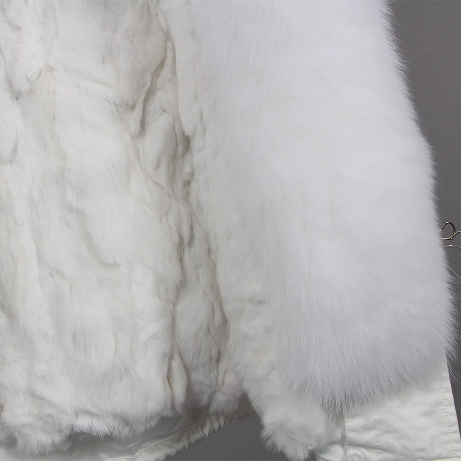 Womens Winter Parka With Real Fur 2020 New Fashion 100% natural Fox fur collar Waterproof WHITE jacket female Long Warm