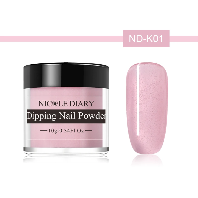 ND-K01 Nicole Diary 10 г система погружения порошок яркий матовый эффект розовый фиолетовый натуральный сухой дизайн ногтей пыль цветной Маникюр Порошок - Цвет: ND-K01