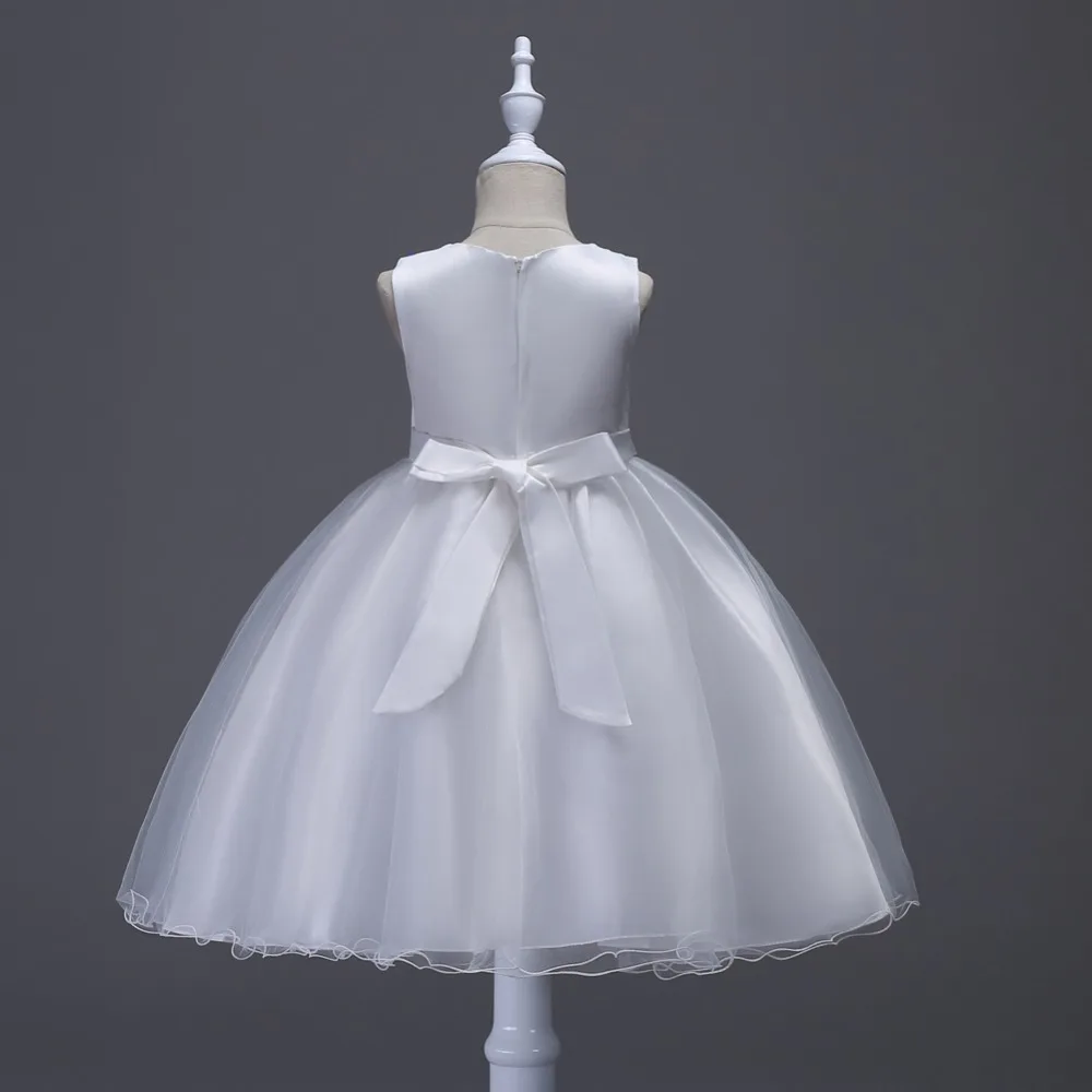 Princess Flower Girls Dresses Big Bow Sweet Appliques Kids Ball Gown Wedding Birthday Children Vestidos | Детская одежда и обувь