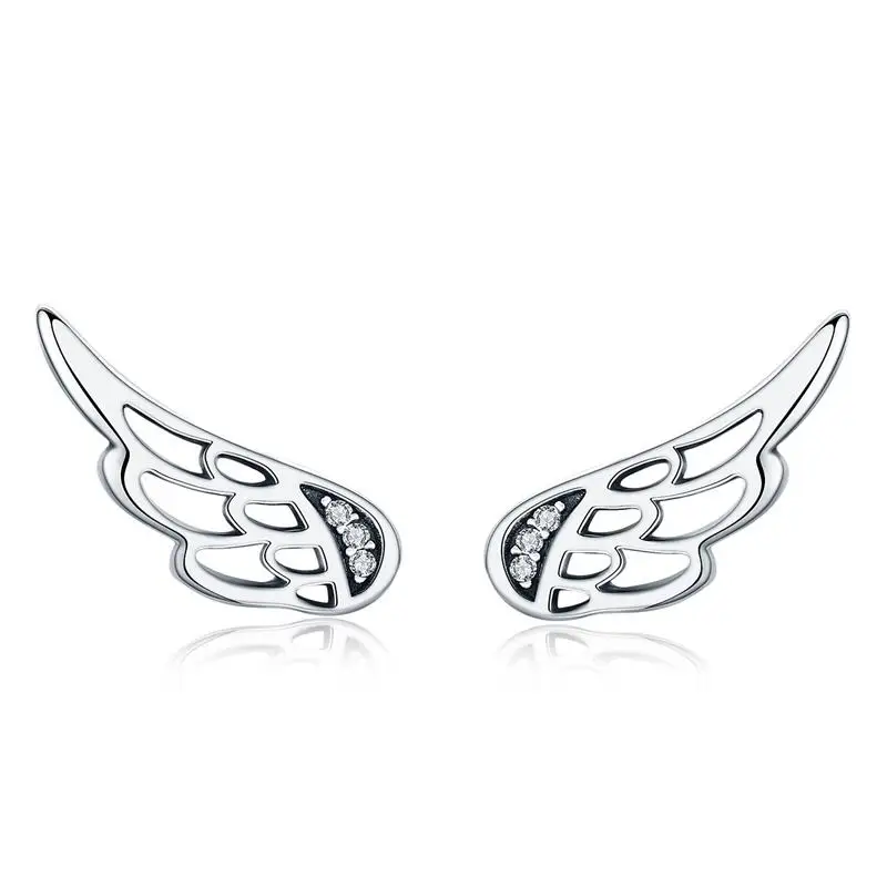 Visible Wings DALARAN, серебро 925 пробы, привлекательный Шарм, серебряные крылья, летающий свободный кампус, ветер, светильник, ювелирные изделия для зрелых женщин, серьги - Окраска металла: Visible Wings