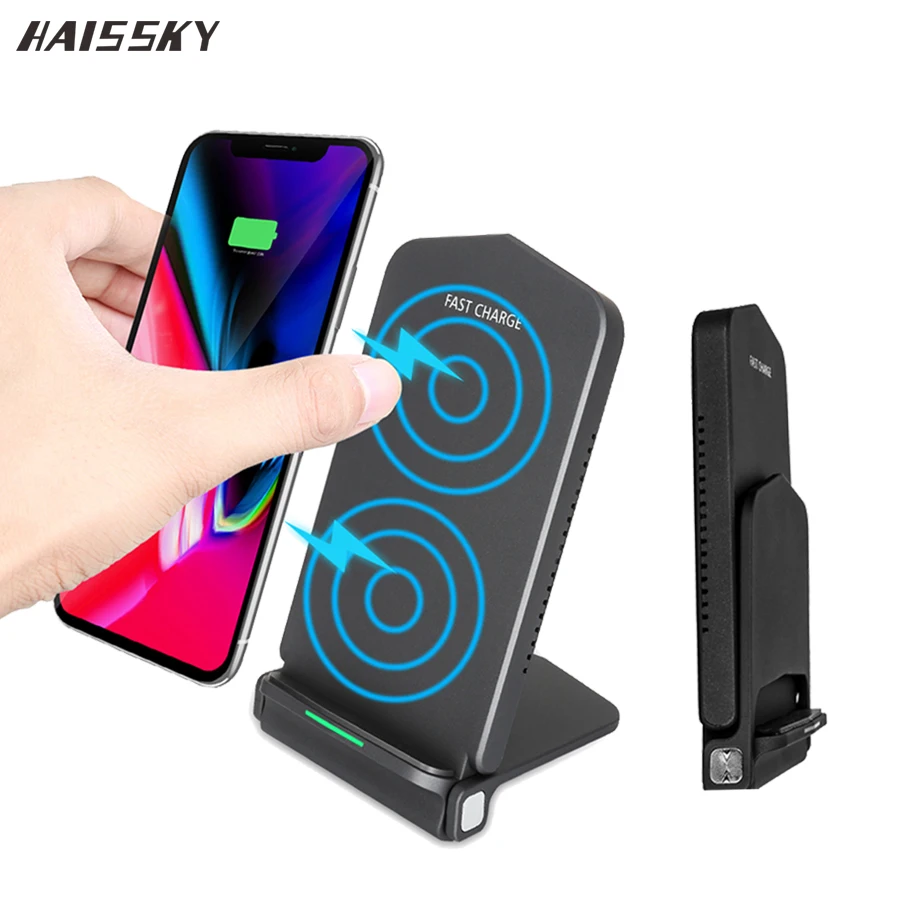 Складное Qi Быстрое беспроводное зарядное устройство для iPhone 11 Pro XS Max X 8 Plus Samsung Galaxy
