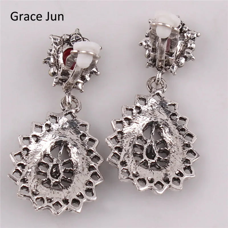 Бренд Grace Jun, 2 цвета на выбор, винтажные посеребренные клипсы, без пирсинга, для женщин, вечерние, очаровательные, без отверстия, клипсы для ушей, Лидер продаж