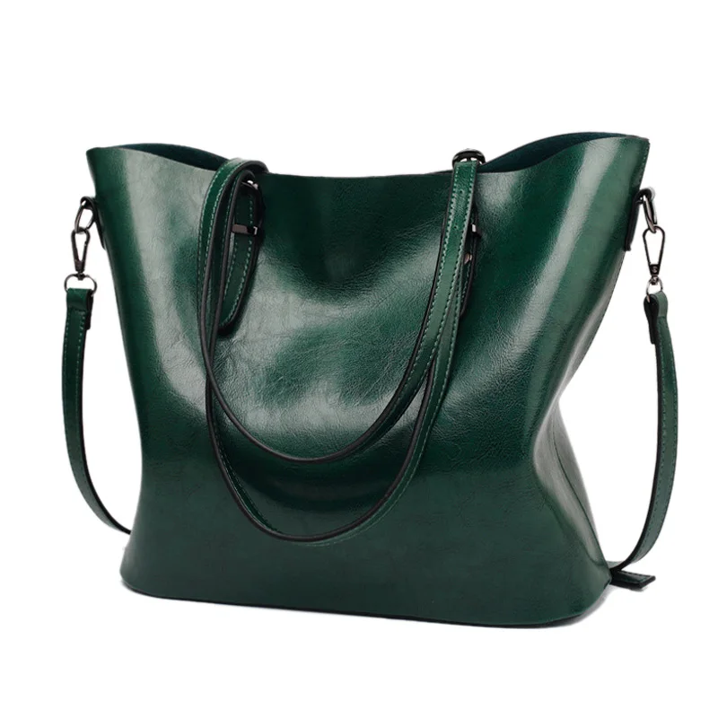 Large Green Bag Женские сумки через плечо от известного бренда, роскошные женские сумки, дизайнерские сумки через плечо, мягкие кожаные сумки в винтажном стиле - Цвет: Large Green Bag