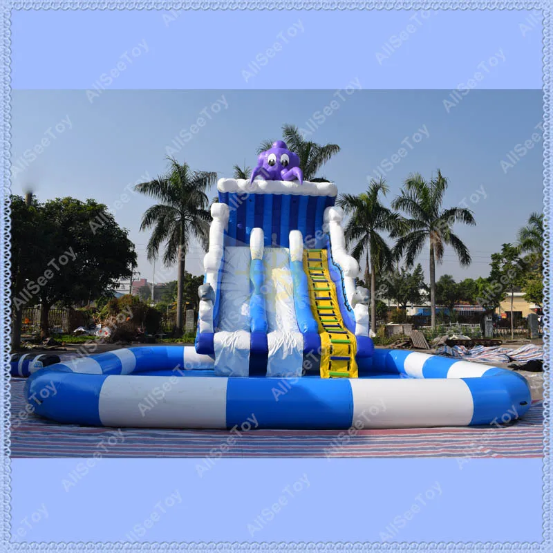 Гигантская надувная горка в виде осьминога водная для детей|inflatable pool slides|inflatable