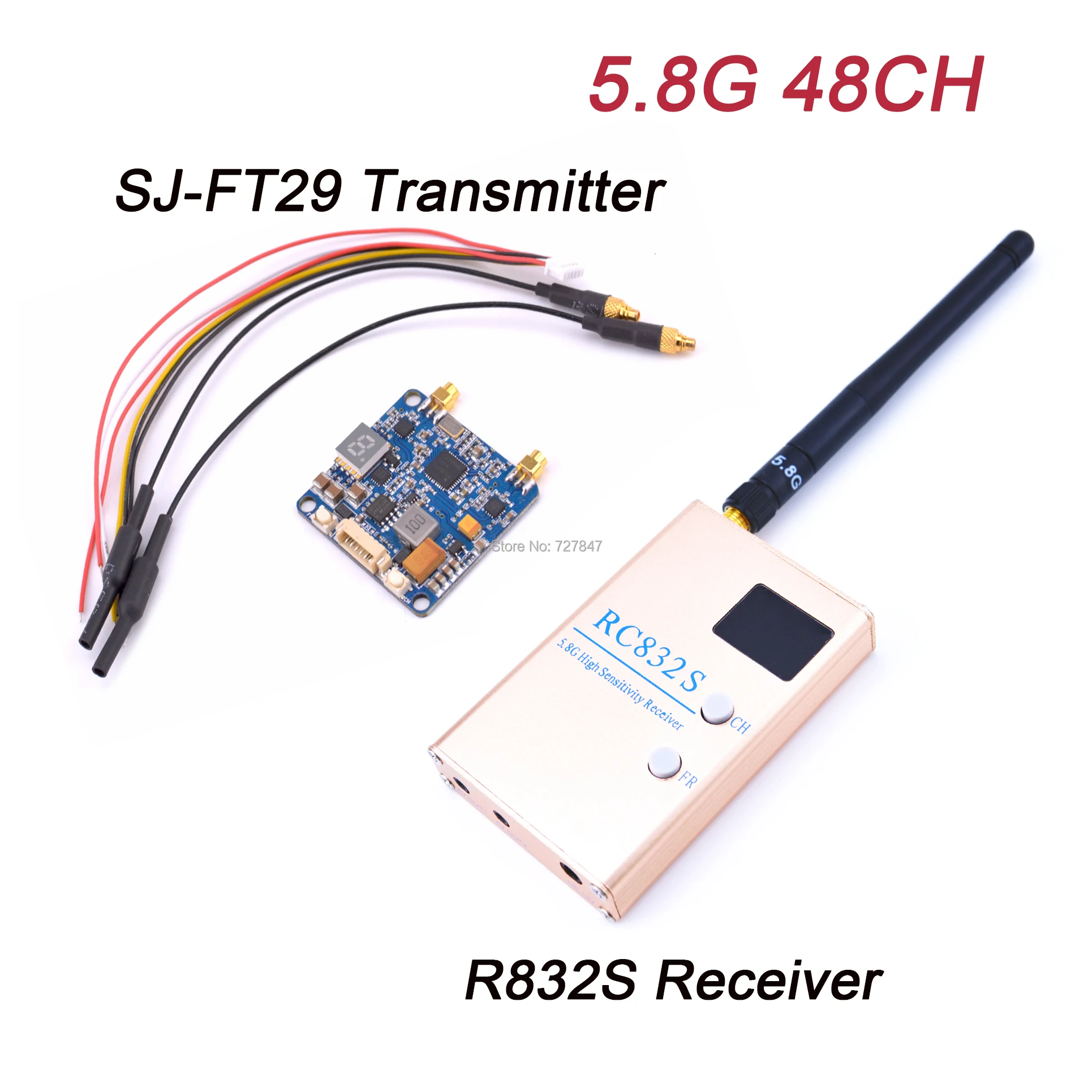 FPV 5 8G 8 GHz 48 каналов RC832S RC832 ресивер 48ch 50 мВт/300 мВт/800 МВт переключаемый передатчик