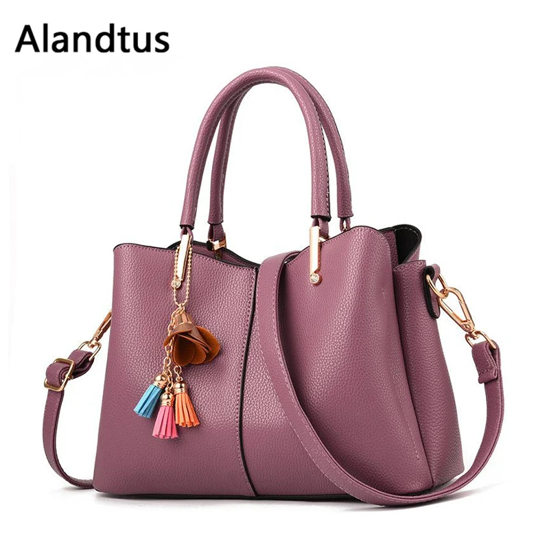 Alandtus Shoulder Bags For Women Crossbody Messenger Leather Tote Ladies Handbags Bolsa Feminina Sac A Main | Багаж и сумки