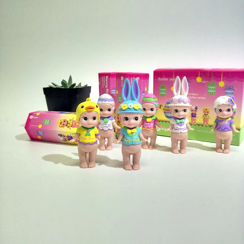 6 шт./лот симпатичный Пасхальный кролик ангел кукла фигурка kewpie игрушка детский