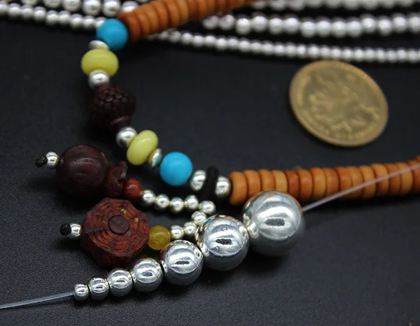 Круглые тибетские серебряные металлические Гладкие бусины-разделители 3 4 5 6 мм 100