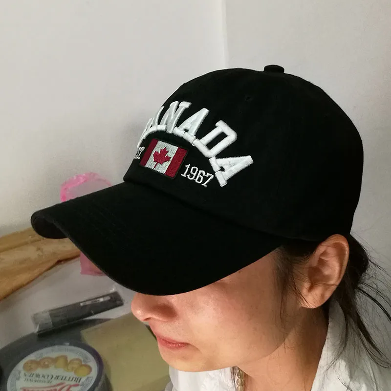 Qujihai хлопок Hat Бейсбол Кепки Канада плоский est 1967 встроенные snapback шляпу S Для