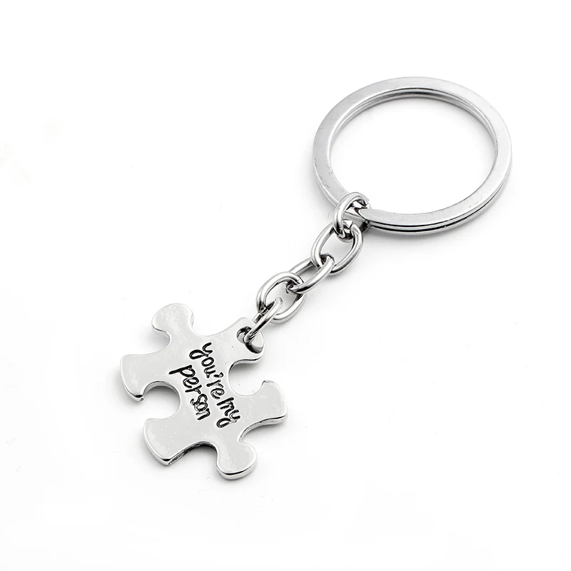 Beauty You Are My Person Couple Trinket Keychain for Men Women Lovers Key Ring Puzzle Jewelry Holder Best Friends | Украшения и