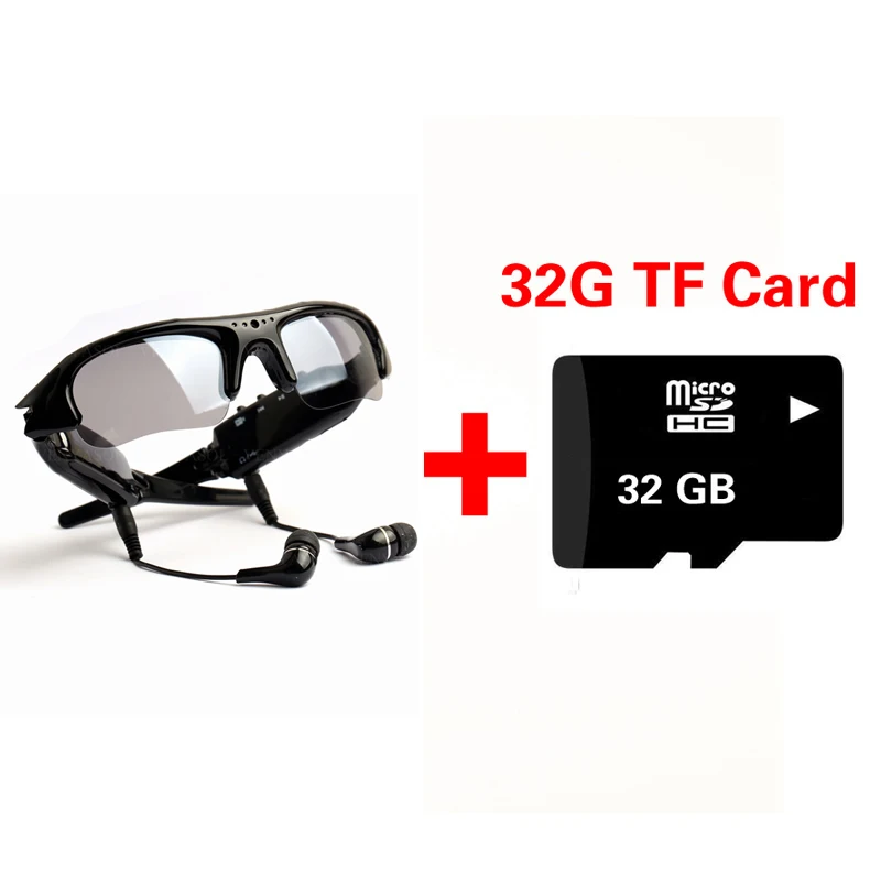 SPIED CAT 480P цифровой MP3-плеер солнцезащитные очки мини камера DV DVR спортивный рекордер видеокамера для спорта вождения на открытом воздухе - Цвет: Sunglasses and 32GB