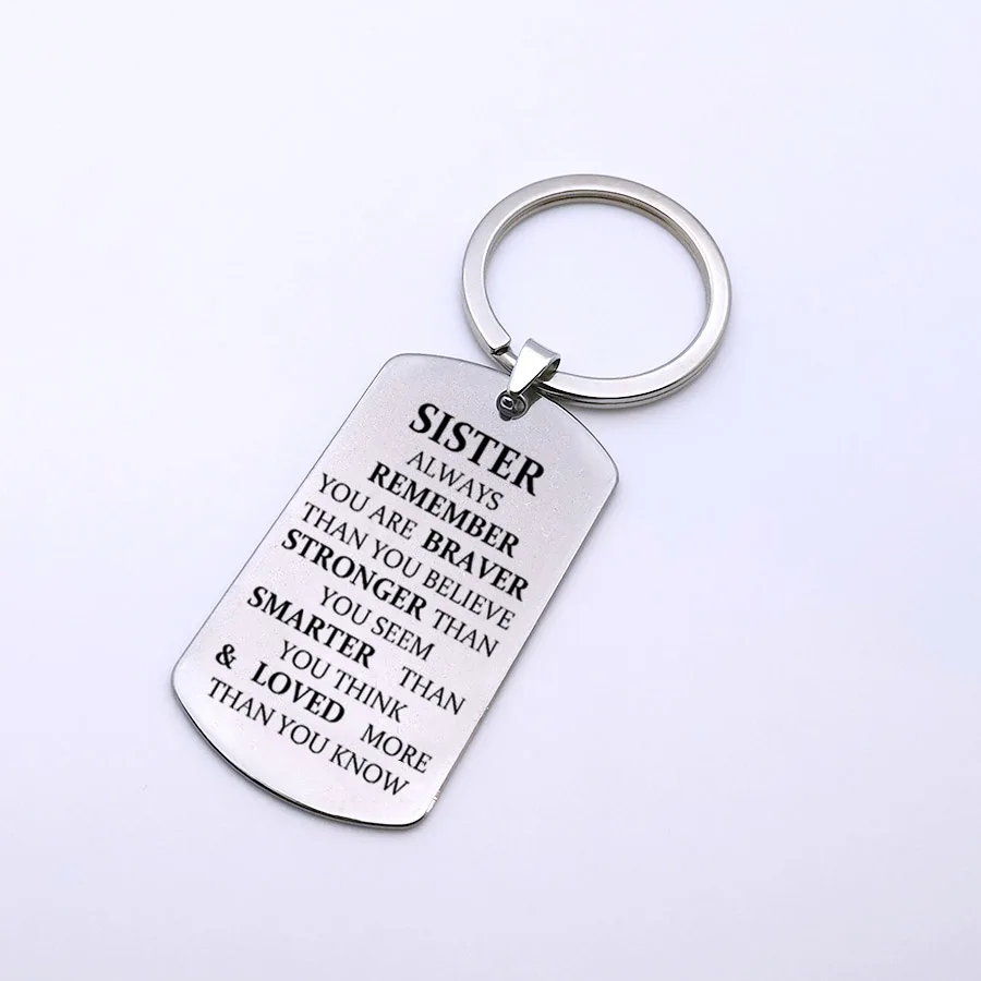Not Mirror Size L Изготовленный На Заказ Выгравированный помните, что Вы смелый брелок из титановой стали для мальчика, девочки, друга, брата, подарок для сестры брелок - Цвет: Not Mirror Size L