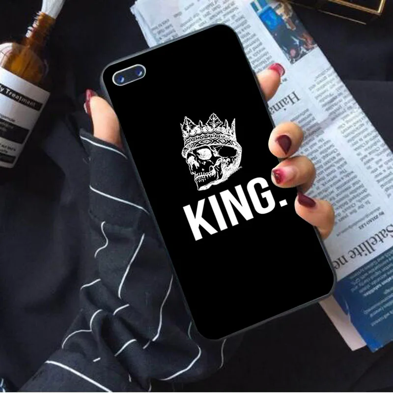 IMIDO ТПУ силиконовый чехол Queen and King тематический дизайн для iphone x xr xs max 6s 6 8 7 plus 5s 5 se