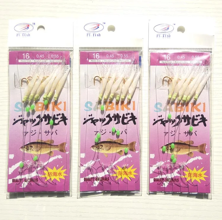 100 упаковок 7#9#14#16#18# ribbonfish морской бас Сабики установка мягкая для ловли креветок морская приманка С рыболовным крюком