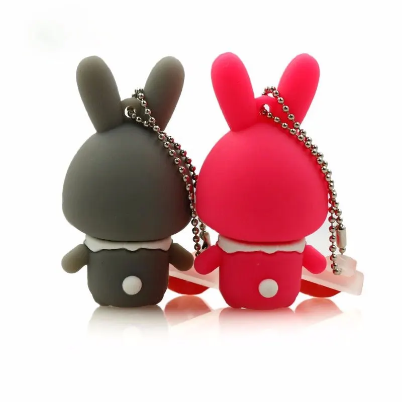 Cartoon animals usb flash drive pink rabbit memory stick gray pen 4GB 8GB 16GGB 32GB 64GB pendrives u disk gift | Компьютеры и офис