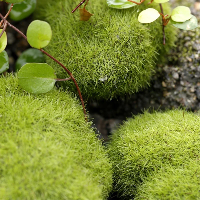 Новые зеленые искусственные камни покрытые мхом 3 размера на выбор трава бриофит
