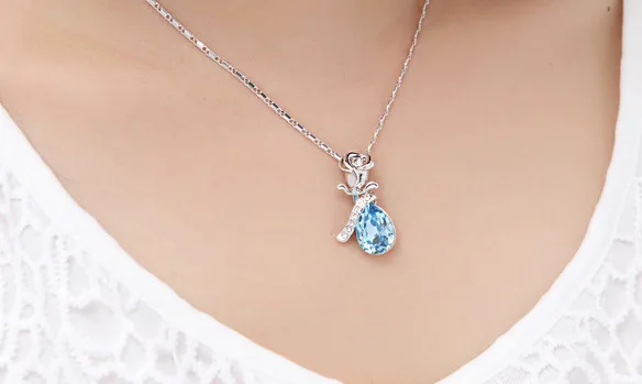 Austria new supply Rose crystal necklace wholesale rush rose | Украшения и аксессуары