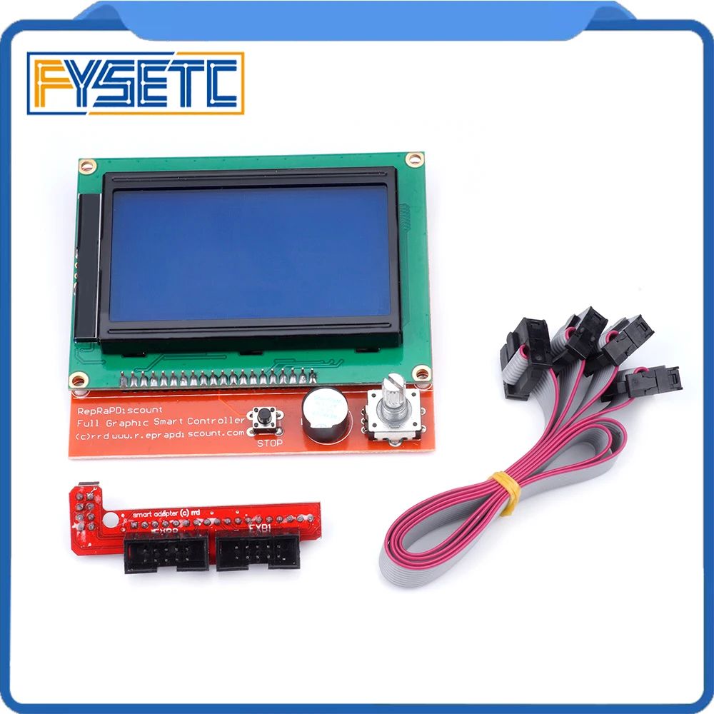 12864 ЖК пандусы Smart Parts Ramps 1 4 контроль ler панель управления LCD Дисплей Монитор синий