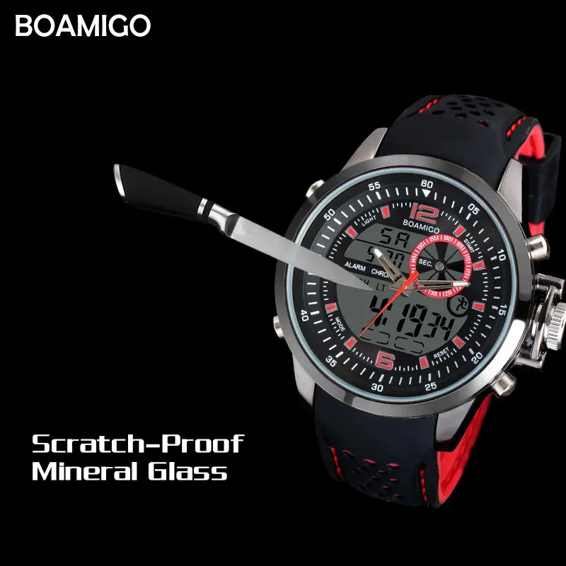 Мужские спортивные часы BOAMIGO брендовые аналоговые цифровые светодиодные