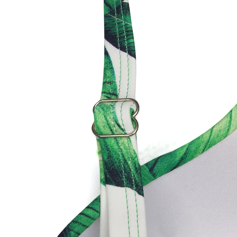 Женский купальный костюм ESSV зеленый слитный купальник с принтом листочков