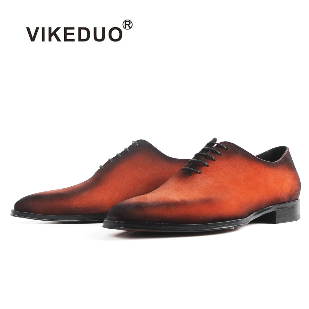 VIKEDUO/Лидер продаж мужские замшевые туфли-оксфорды оранжевого цвета модельные