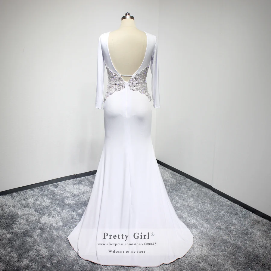 Ручной работы Класса Люкс Кристалл Бисероплетение Сексуальная V Шеи Спинки