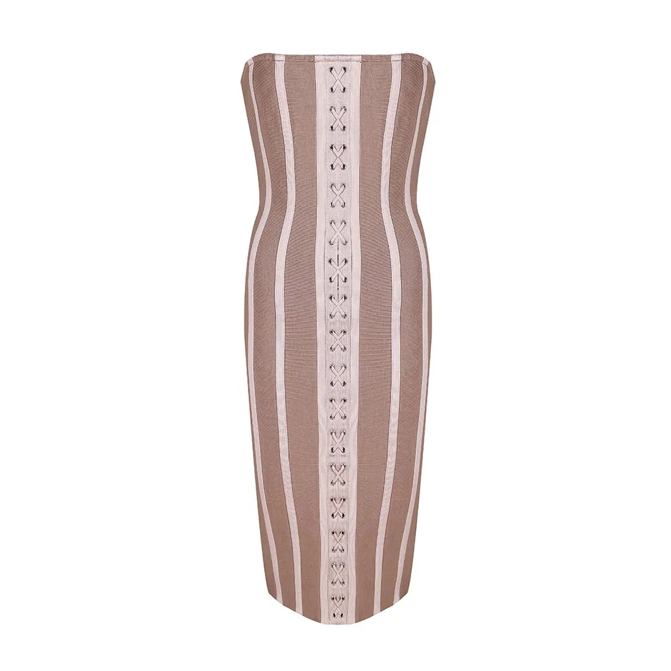 Арцу пикантные хаки Sequined Lace up платье без бретелек Вечеринка Vestidos 2018 Tight рукавов в