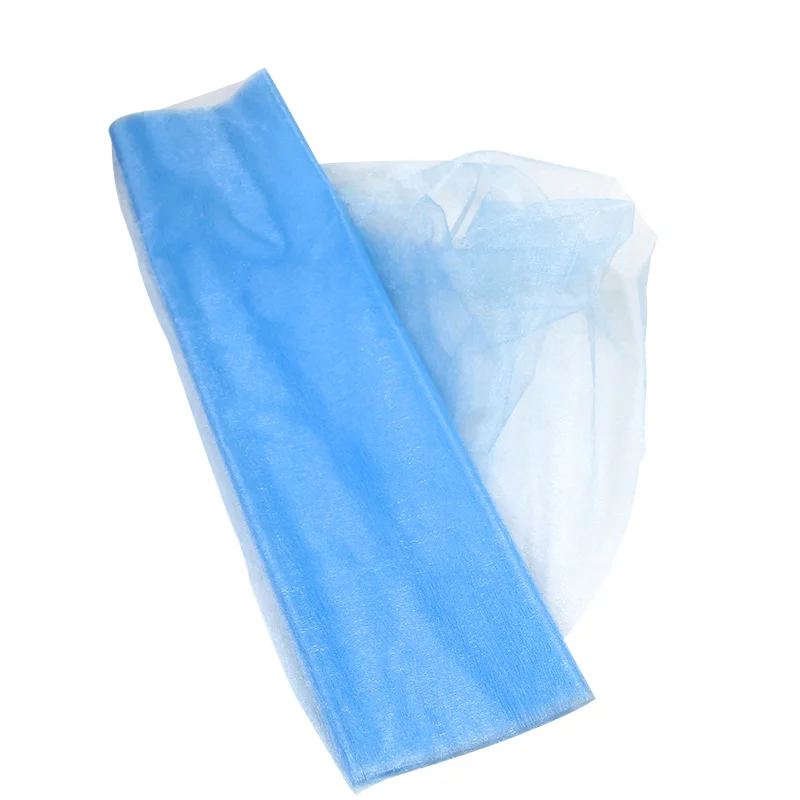 9 Sky Blue Свадебные украшения 50 см x 10 м Mariage пряжа Тюль в рулоне прозрачной органзы Ткань День Рождения Вечеринка Дети душ принадлежности - Цвет: 9 Sky Blue