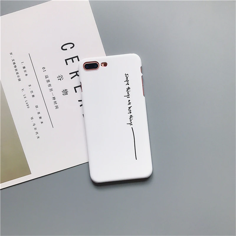 Черный белый пары Жесткий Чехол для ПК Чехлы iphone 6 6S 7 8 Plus X XS письмо простые вещи