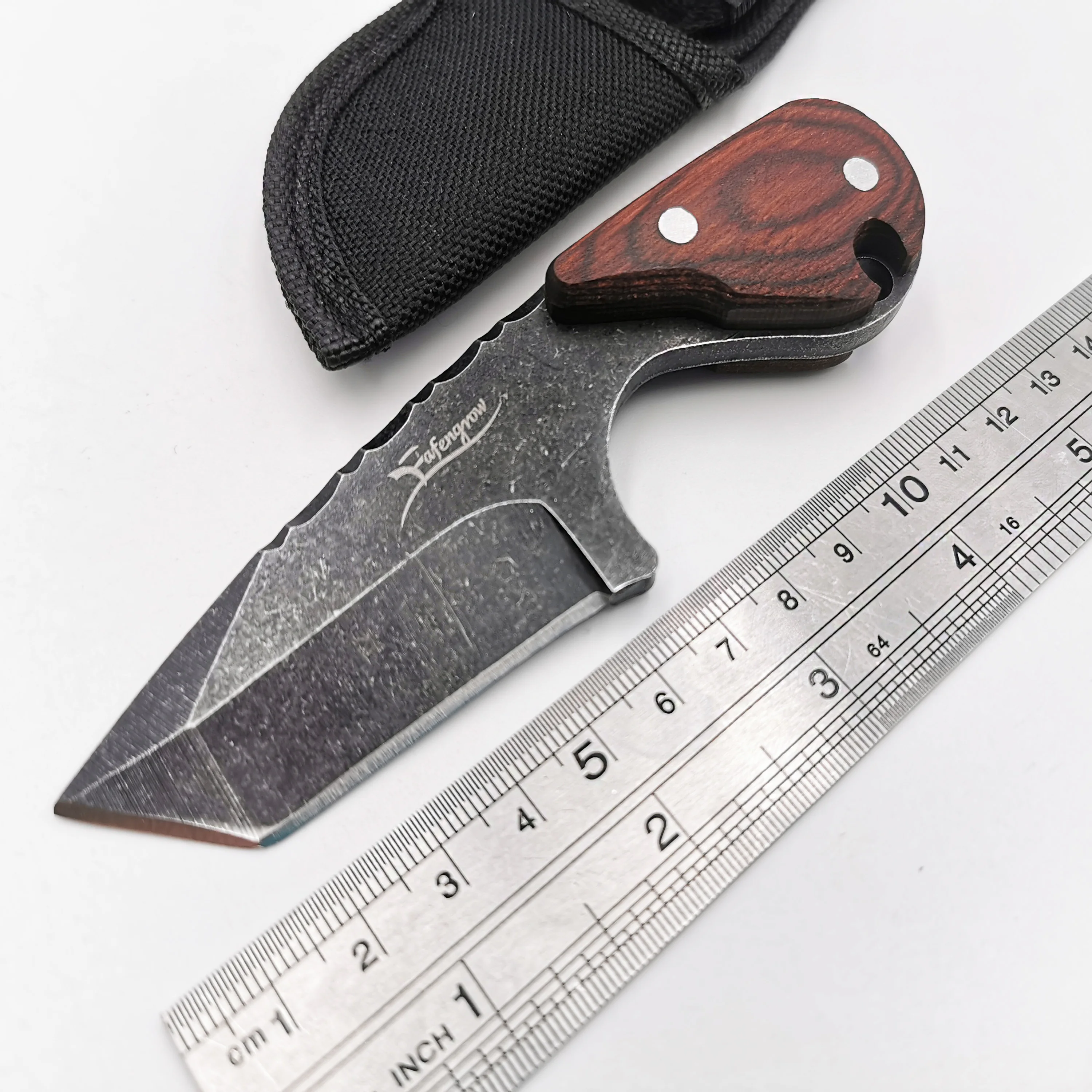 Нож с фиксированным лезвием 440C охотничьи ножи деревянной ручкой для выживания на