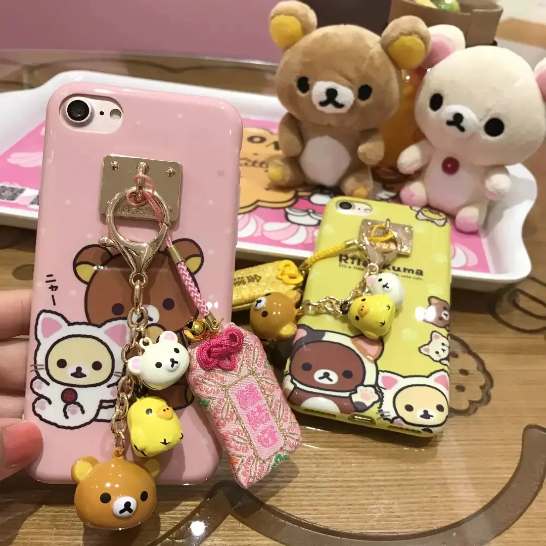 Rilakkuma милый мультфильм кольцо колокольчик силиконовый чехол для телефона чехол для iphone 11 pro 7 6 6splus 8 X XR XS забавная Милая резинка гелевый Чехол