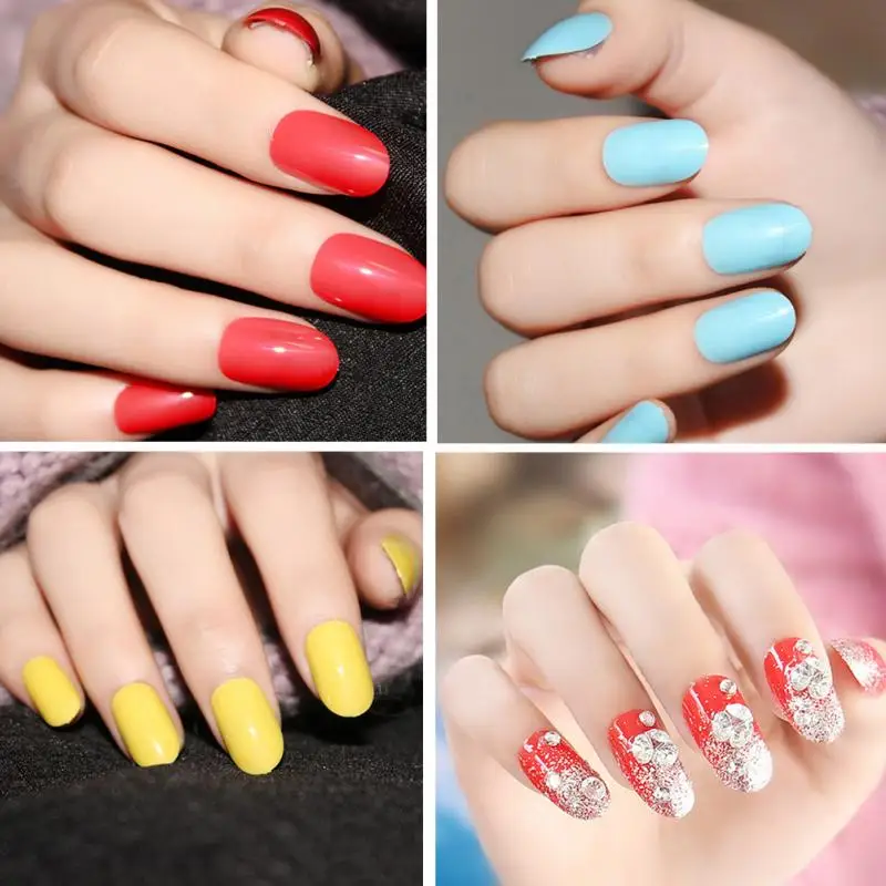 500 шт. круглые Поддельные Nail Art Советы Coloful Ложные tipspolish УФ гель Стикеры Декор