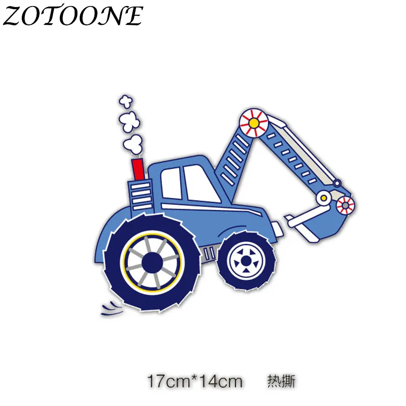 ZOTOONE автомобиль и экскаватор тепло железа на передачи патч для мальчика одежда на заказ патчи аппликация, наклейка на детской одежды E - Цвет: 15