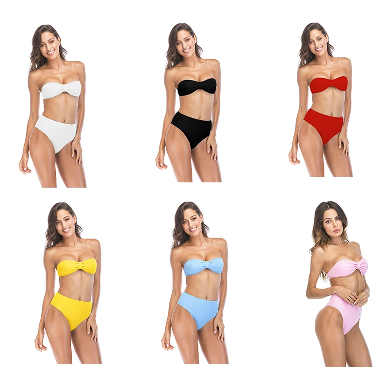 Бикини с разрезом и высокой талией сексуальный завернутый грудь Холтер