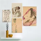 Эгон шиеле абстрактный цвет тела разметка Эскиз Холст Искусство Печать постер Настенная картина для гостиной домашний декор