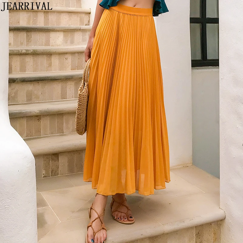 2019 летние длинные юбки женские s с высокой талией винтажные Boho плиссированные