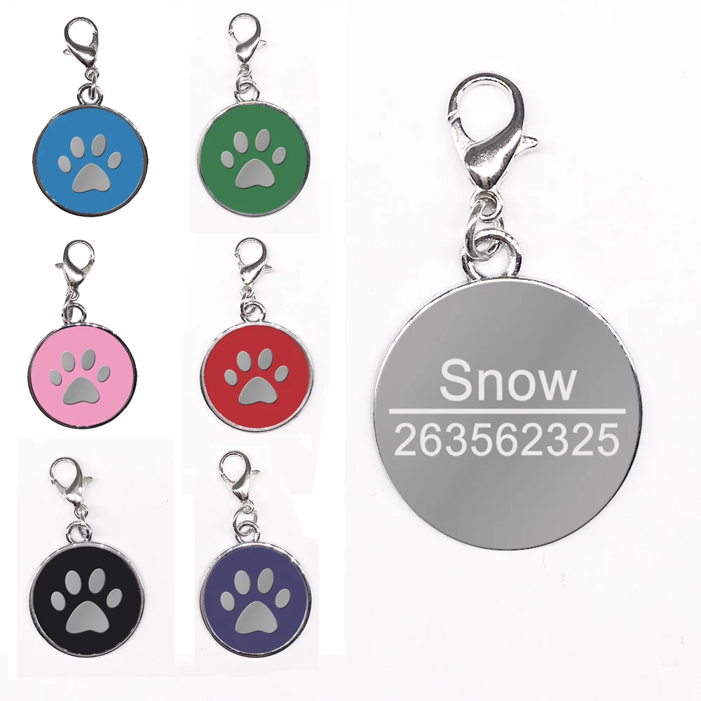 

New Paw Pawfect New Free engraving Dog tag collar Stainless steel ID tag name telephone Pet Dog Charm accessories colorful