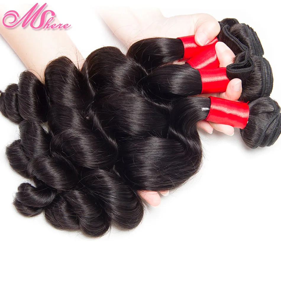 Mshere волосы перуанские свободные глубокая волна 1/3/4 пучки 100% не Remy 3 шт пакет